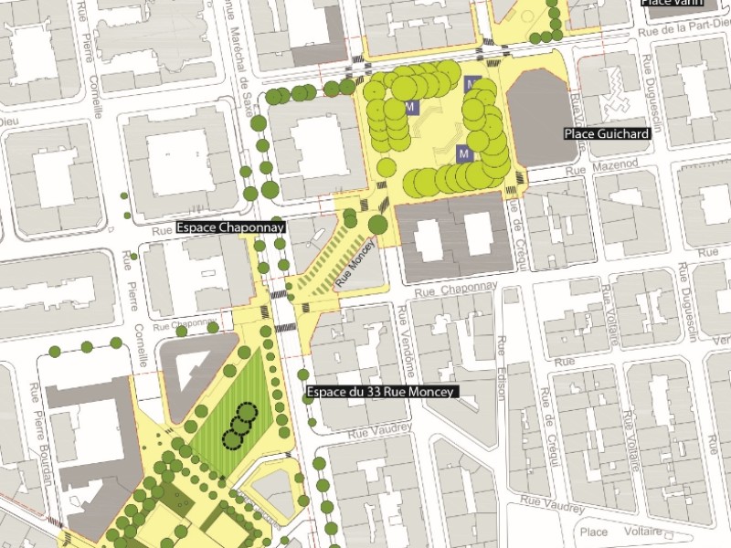 Plan guide de l&rsquo;axe Moncey